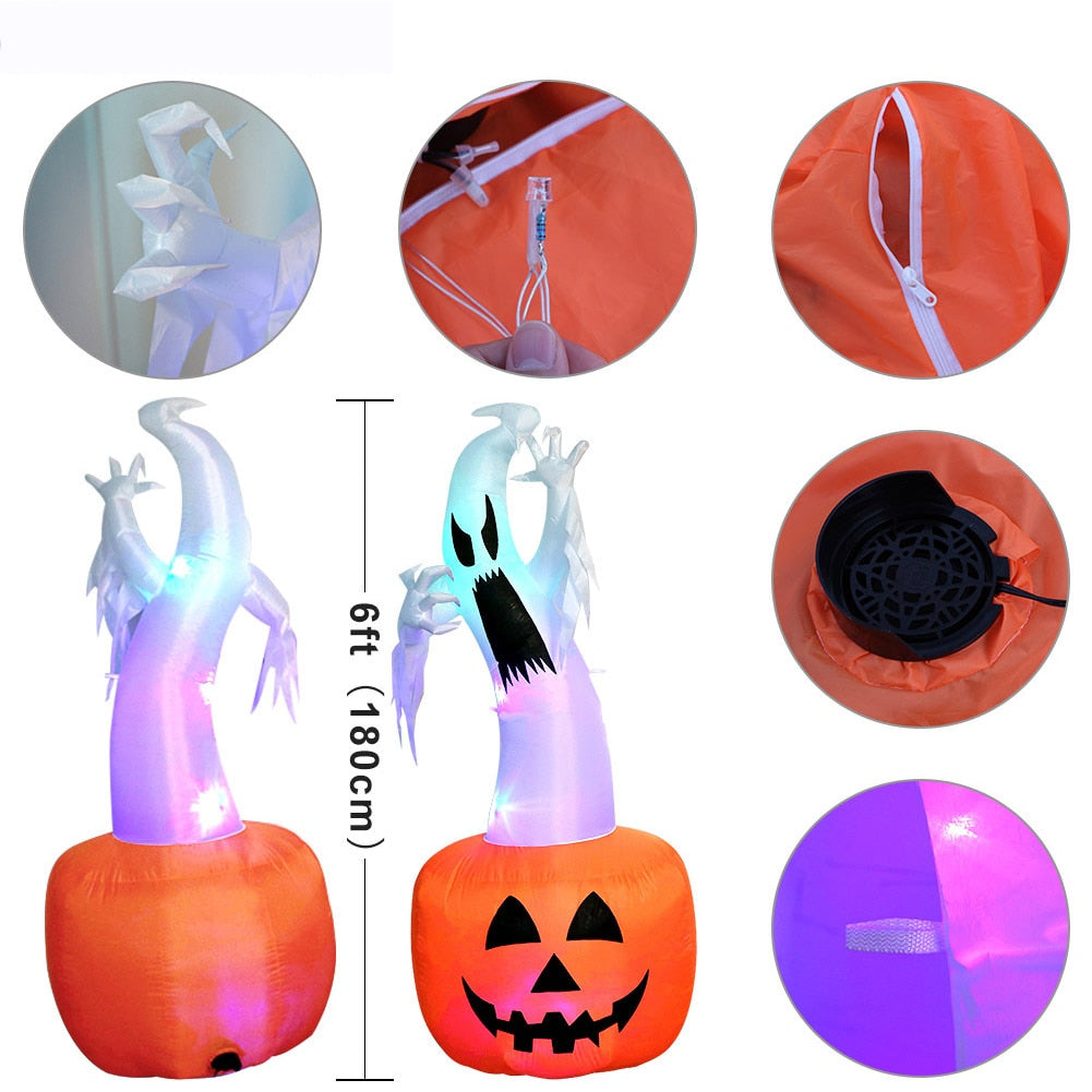 Inflatable Pumpkin Ghost Lantern