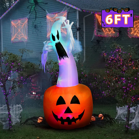 Inflatable Pumpkin Ghost Lantern